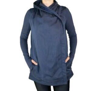 𝅺LULULEMON Blissed Out Asymmetrical Draped Wrap Jacket Blue 6